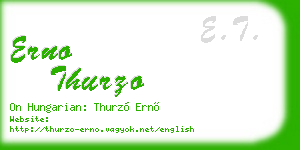 erno thurzo business card