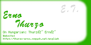 erno thurzo business card